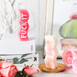 2 Pieces Aesthetic Candles Atmosphere Candle Wavy Word Fun Shaped Trendy Soy Wax Scented Cool Funny Gift For Office Birthday Home Decoration(Funny)