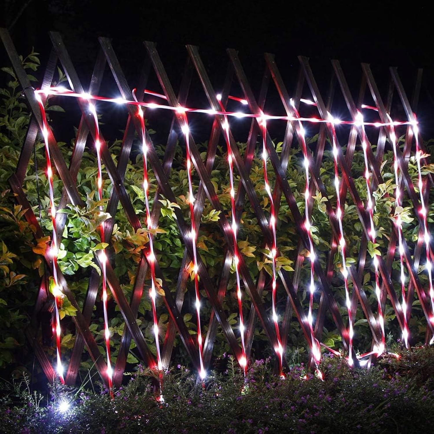 Rope Lights Battery Powered, 16.5Ft Red&White Candy Cane Tube With 67 Cool White Led Fairy Lights, Waterproof With Timer For Diy Wedding, Party, Garden, Corridor, Christmas Decor-2Pack
