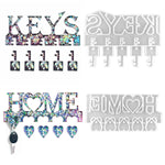 2Pcs Key Holder Resin Molds Wall Decor Mold Unique Silicone Keychain Pendant Resin Mold For Epoxy Casting Wall Mounted Key Hangers Storage Organizer Mold Home Decoration Diy Gift