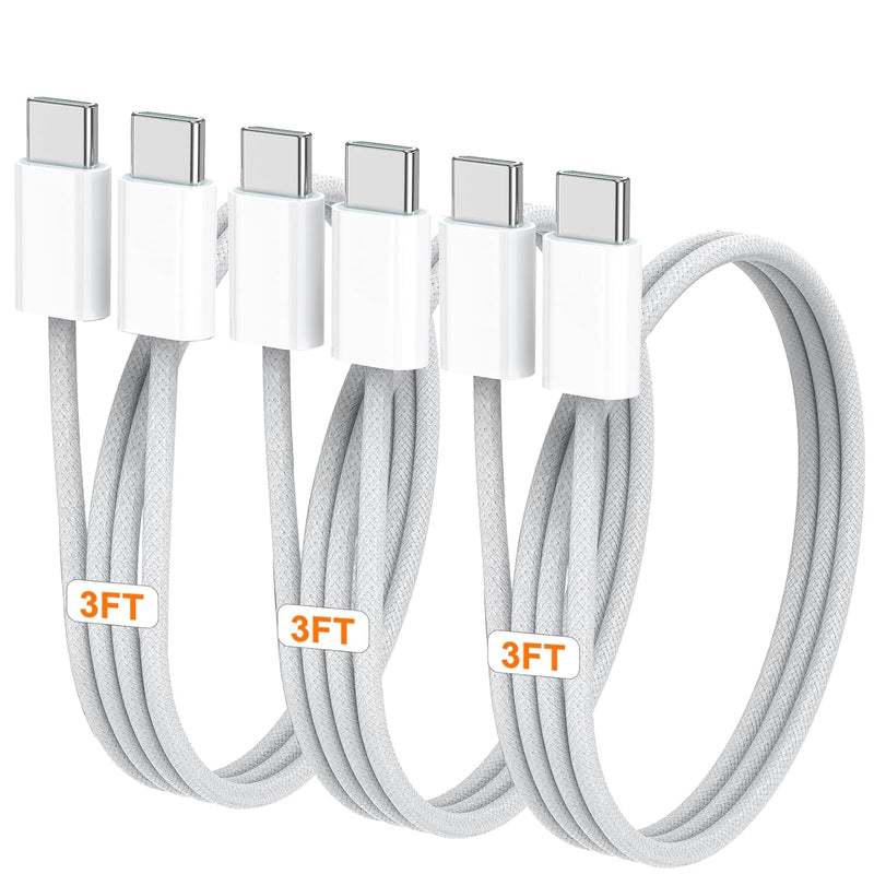 Usb C Cable, (3Ft, 3Pack) Usb C To Usb C Charging Cable, 60W/3A Fast Type C Ny