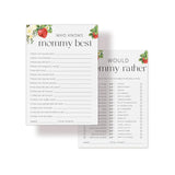 Hilarious Baby Shower Games, Who Knows Mommy Best Game, Would Mommy Rather Strawberry Sweet Baby Shower Decorations -30 Pcs, 5X7 In - H08