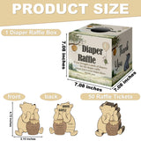 Winnie The Pooh 51Pcs Diaper Raffle Card Box For Baby Shower, Diaper Raffle Box With 50 Winnie Tickets, Party Favors Decorations Supplies
