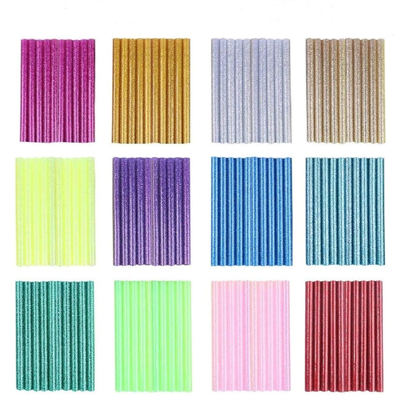 Colored Glitter Hot Glue Sticks,Hot Melt Adhesive Glue Sticks Mini Size 0.27 I