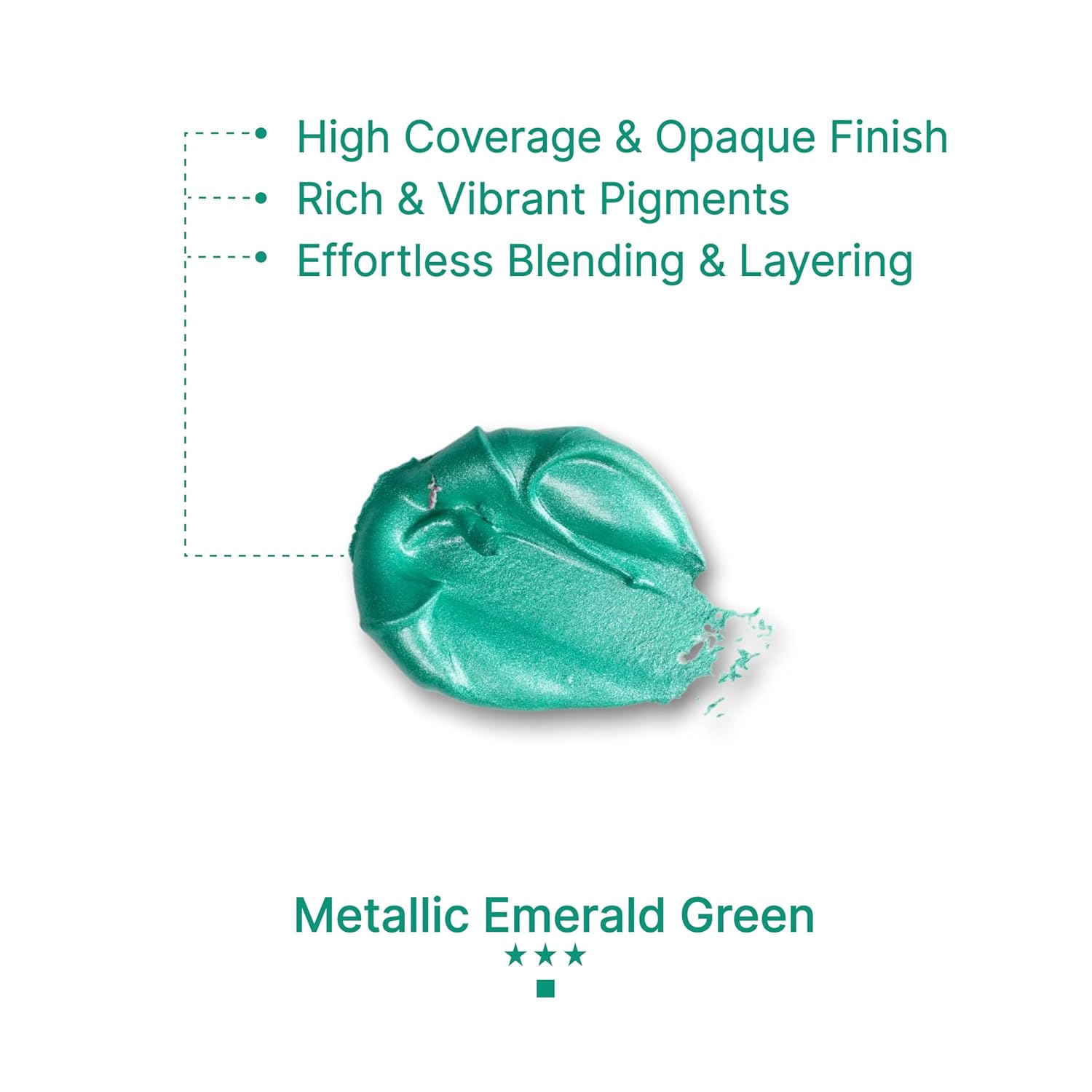 Gouache Metallic Emerald Green Refills (50Ml/1.7Oz)|Intense Pigments, Easy Color Refill (2 Pcs.)