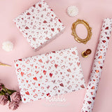 Valentine’S Day Wrapping Paper Red Heart Foil Mini Roll Gift Wrap For Women Girls Mother'S Day Anniversary Birthday Wedding 17 Inch X 33 Feet