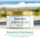 Sea Salt Pet Odor Eliminator Candle, Ocean Breeze Scent, 6Oz, Eco-Friendly Soy Wax, Made In Usa, Pet-Safe, Natural Odor Removal Candle, Non-Toxic, Phthalate-Free, Cotton Wick