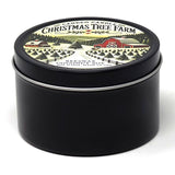 Christmas Tree Farm - Container Candle, 6 Oz - Made With Beeswax, Coconut And Soy - Black Tin Candle - Handmade In The Usa - (Christmas Tree Farm)