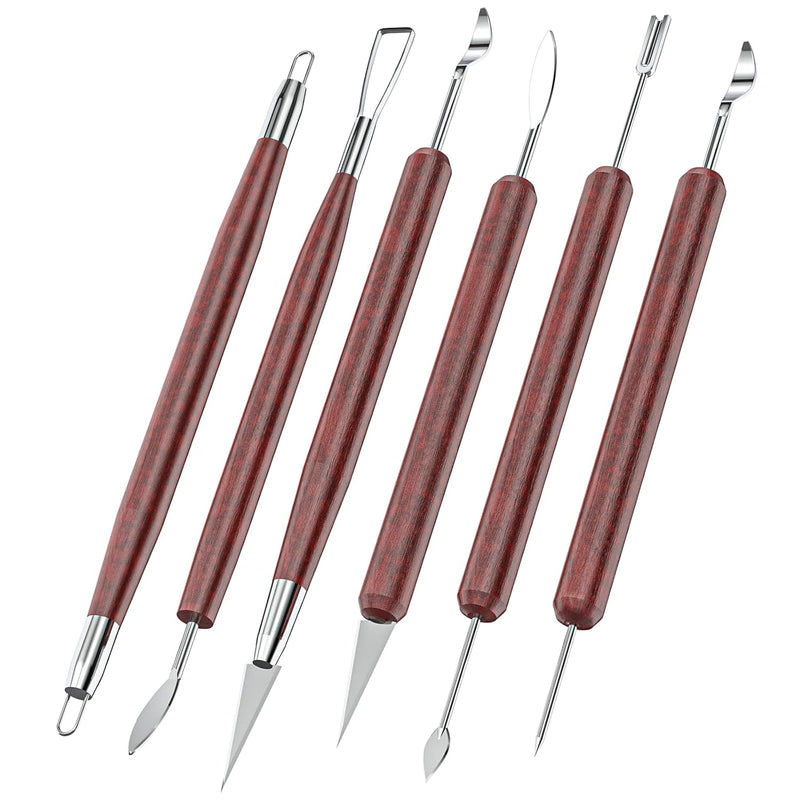 6Pcs Clay Tools Sculpting, Double-Sided Polymer Carving Tools Kit, Woo