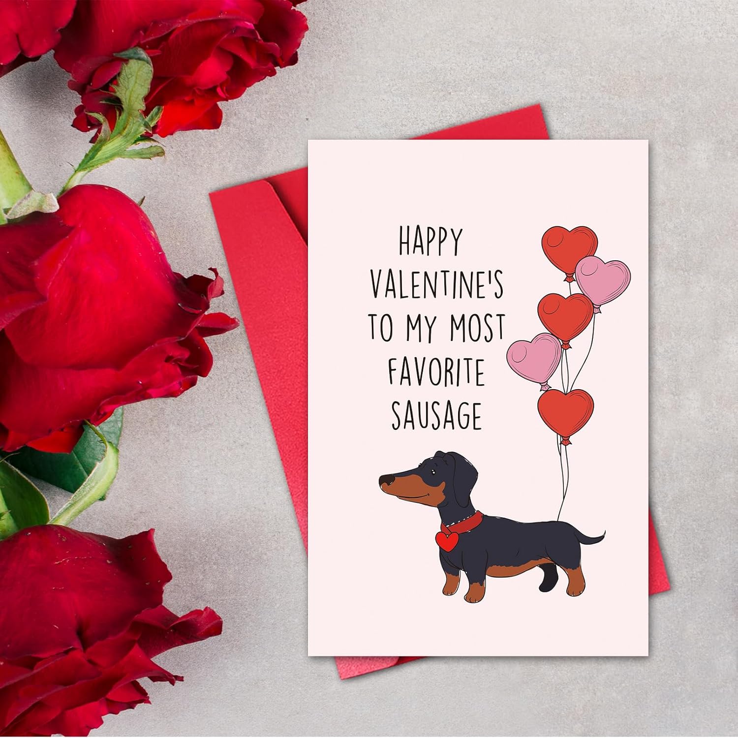 Dachshund Valentines Day Card For Him, Funny Valentine’S Day Card For Men Husband Boyfriend Fiance, Favorite Sausage Dog Theme Valentines Day Card