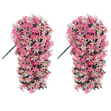 Artificial Fake Hanging Flowers Plants For Outdoors Decoration, Uv Resistant 2Pcs Faux Lily Flower Vines For Home Patio Porch Balcony Garden Yard, Pink & Light Pink