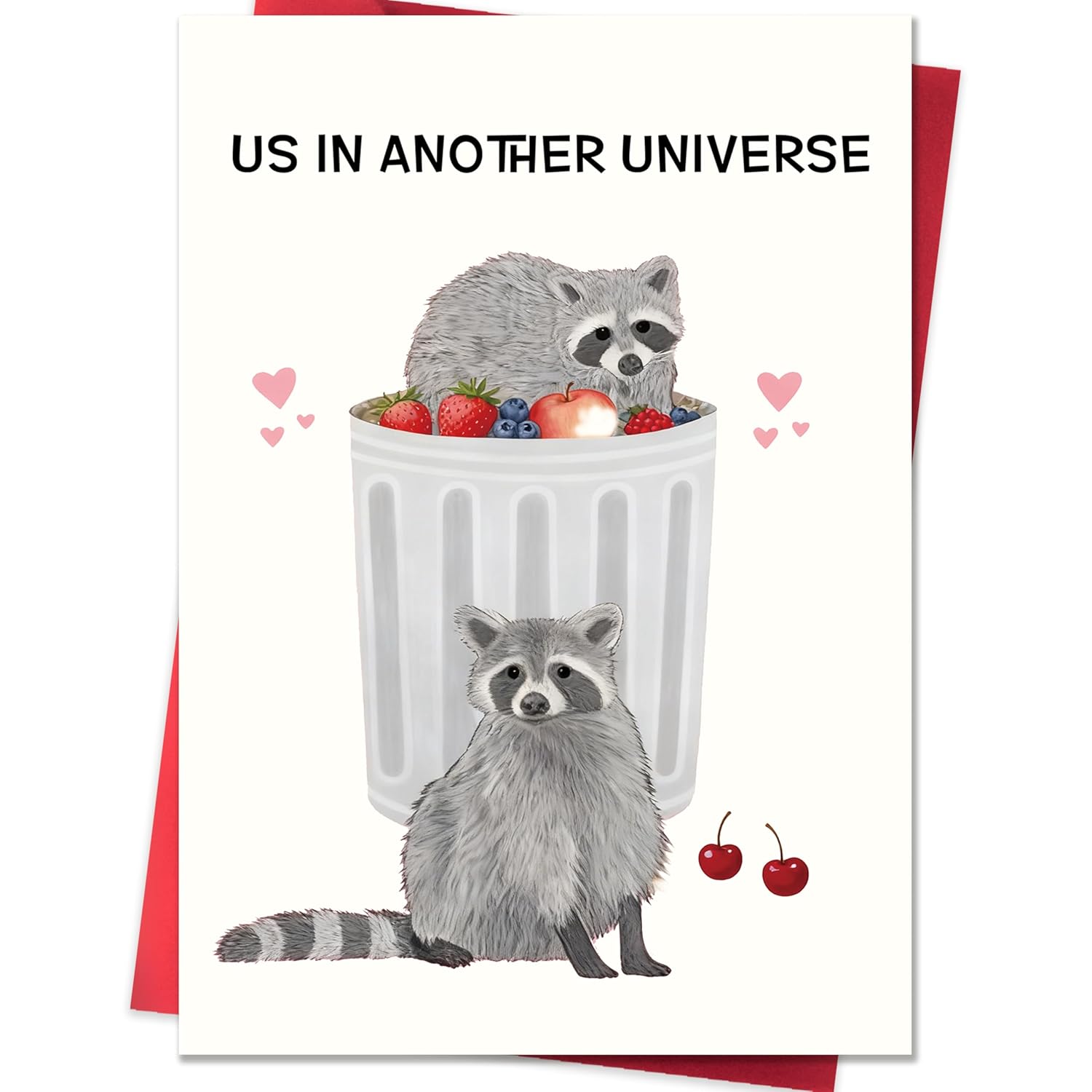 Funny Valentines Day Card,Valentines Day Cards Gifts For Him Her,Valentines Day Card For Husband Wife Boyfriend Girlfriend Fiance Fiancee Men Women With Cute Raccoon Design