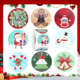 500Pcs 2024 New Upgrades Christmas Stickers Rolls, 1.5 Inch Round Merry Christmas Seals 8 Patterns Christmas Tree Labels Envelope Decals Stickers Xmas For Cards Crafts Gift Boxes