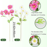 6 Pcs Artificial Flowers With Stems Faux Daisy Flowers Bouquet Rose Red Gardenia Silk Flowers For Home Decor Indoor Vase Outdoors Balcony Table Centerpiece Outside Floral Arrangements Wedding