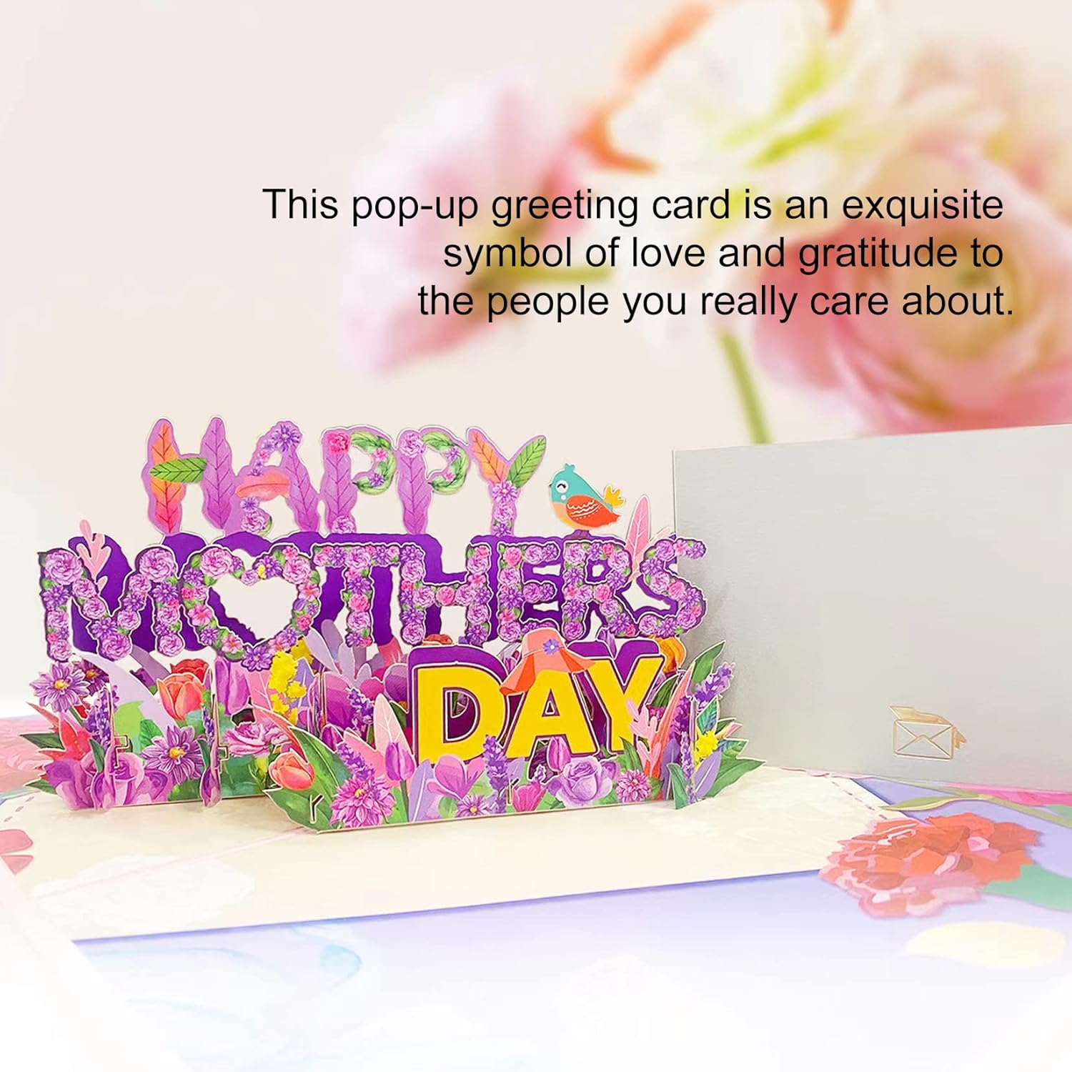 Pop Up Mothers Day Card, Happy Mother'S Day Gift 3D Pop Up Card For Mom Wife Grandma