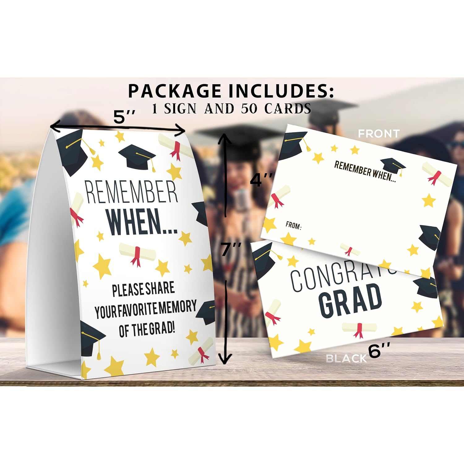 Graduation Share A Memory Cards - Pack Of 1 Sign And 50 Memory Cards, Graduation Party Supplies 2026 (009)