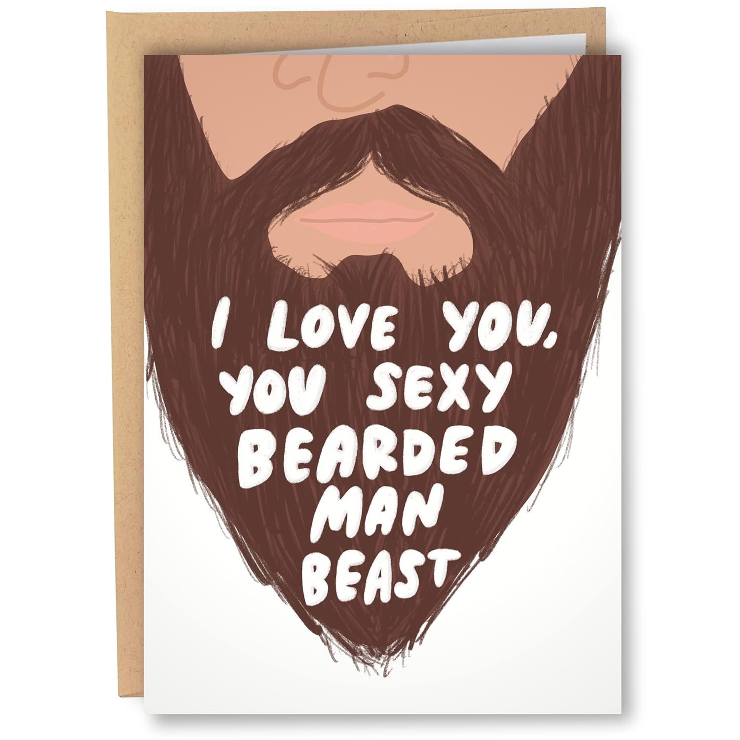 Funny Valentine'S Day Card For Him - Bearded Husband Birthday Card For Men - Gift For Men With Beard - Sexy Bearded Man Beast - Beard Anniversary Cards For Boyfriend