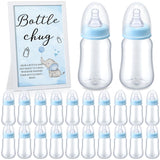 Bottle Chug Baby Shower Games Favors Including 18 Pcs Bottles With 1 Bottle Chug Wooden Sign For Gender Reveal Baby Shower Party Supplies(Blue,Elephant)