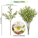 192 Blooms Artificial Daisy Flowers, 6Pcs 27.5 Inch Tall Realistic White Daisy Artificial Flowers, Fake Daisies For Vase, Wedding Home Party Decor