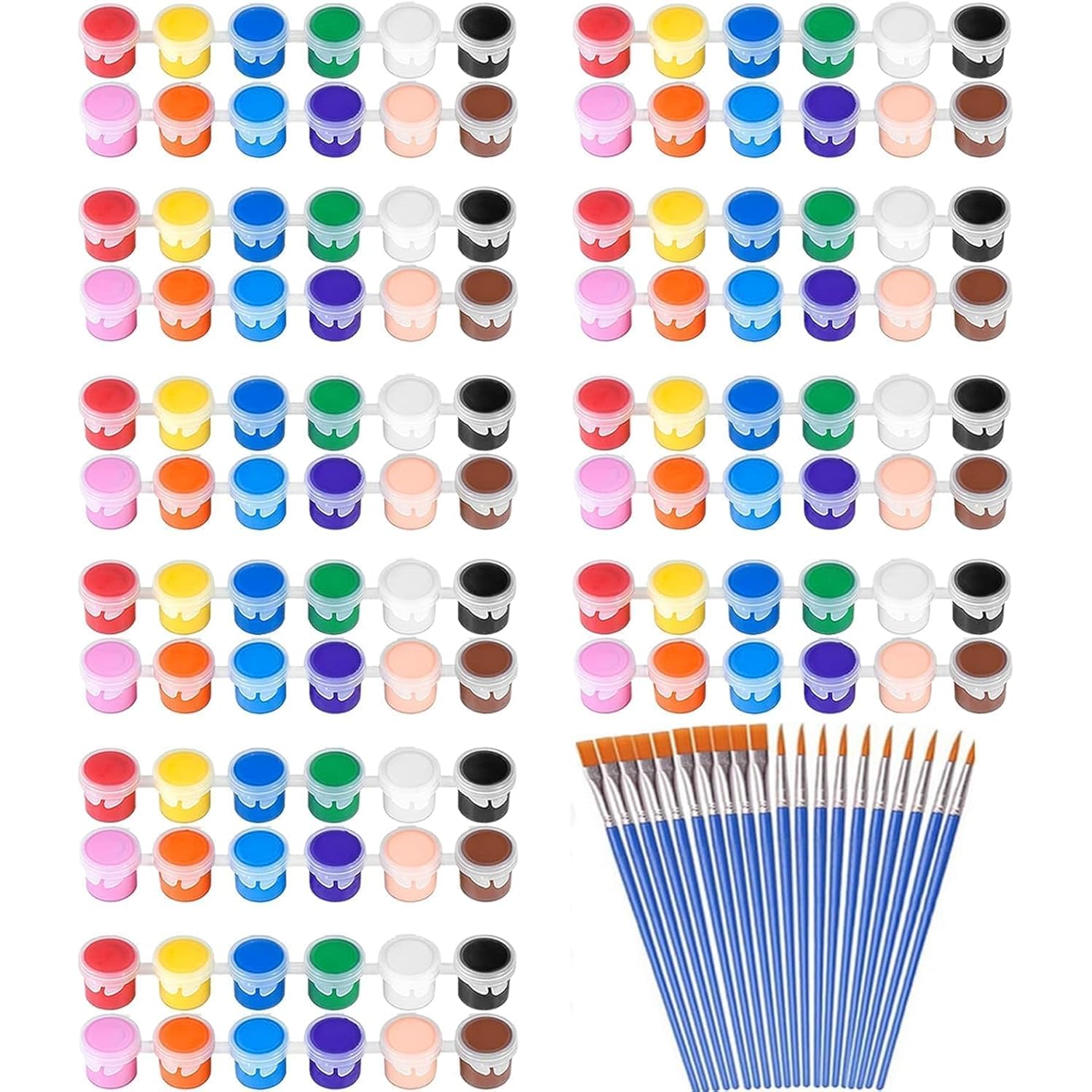 145 Pcs Mini Acrylic Paint Set For Kids, 12 Colors Washable Acrylic Paint Strip With 5 Paint Tray For Kids&Adults Craft Paint, With Mini Paint Strips For Easter Eggs Art Craft Painting Easter Gifts