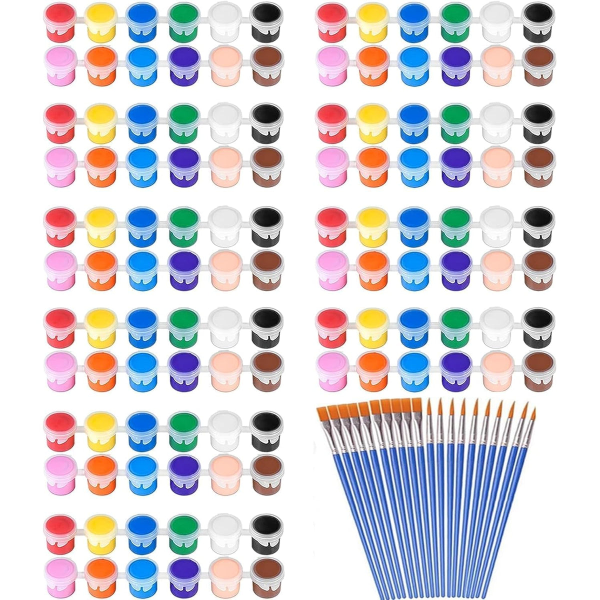 145 Pcs Mini Acrylic Paint Set For Kids, 12 Colors Washable Acrylic Paint Strip With 5 Paint Tray For Kids&Adults Craft Paint, With Mini Paint Strips For Easter Eggs Art Craft Painting Easter Gifts
