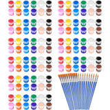 145 Pcs Mini Acrylic Paint Set For Kids, 12 Colors Washable Acrylic Paint Strip With 5 Paint Tray For Kids&Adults Craft Paint, With Mini Paint Strips For Easter Eggs Art Craft Painting Easter Gifts