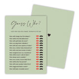 30 Pcs Minimalist Green Baby Shower Game Cards, Guess Who Game, Baby Shower Games To Play With Family And Friends, Baby Announcement, Gender Reveal Party Supplies - A04
