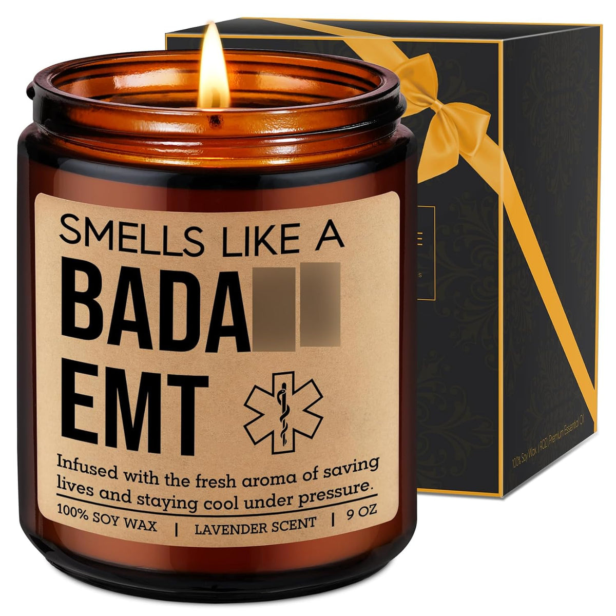 Candle, Paramedic Gifts, First Responder, Ems Gifts For Men Women - Funny Ems Week, Graduation, Birthday Presents For Emergency Medical Technician Graduates, Cool Presents For Paramedics