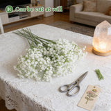 26 Pcs Babys Breath Artificial Flowers Bulk - Real Touch Long Stem White Faux Gypsophila For Wedding, Home, Party & Garden Decor (26, White)