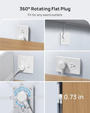 360° Rotating Power Strip 9 Outlets USB PD 20W 5FT Flat Plug Surge Protector