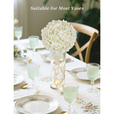Hydrangea Artificial Flowers Ball: 2 Pcs White Fake Silk Flower Centerpieces Decoration - Faux Hydrangeas Floral Arrangements For Wedding Home Room Table