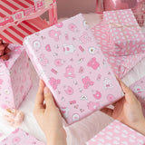 Baby Pink Girl Gift Wrap Paper - 17Inch X 33Feet - Cute Kid Pink Snapsuit, Bottle & Bayby Feet Baby Shower Wrapping Paper For Birthday Present, Gender Reveal Theme New Baby Party Decoration