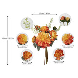 Orange Dahlia Peonies Artificial Flowers 2 Bouquets Dahlia Combo Peony Silk Flowers 18Stems Faux Flowers For Vase Home Tables Wedding Bouquets Centerpieces Bridal Shower Decor (Orange)