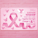 Breast Cancer Awareness Banner Decorations - Pink Ribbon Backdrop Hope Background Party Supplies Decors
