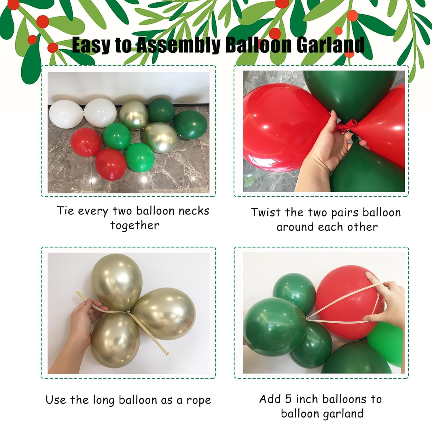 Christmas Balloon Garlands Arch Kit 161Pcs With Red Green White Gold Balloons Candy Cane Swirl Gingerbread Balloon Santa Claus Foil Balloons For Merry Xmas Friendsmas Party Decorations Party Supplies