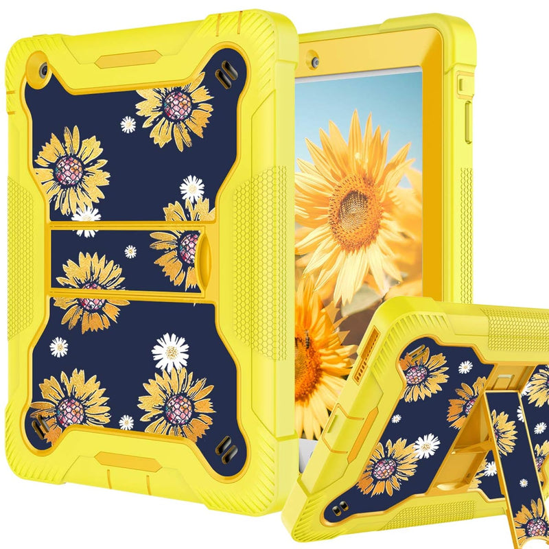 Ipad 4Th Generation Case,Ipad 2 Case, Ipad 3/4 Case Floral Sunflower Kickstand