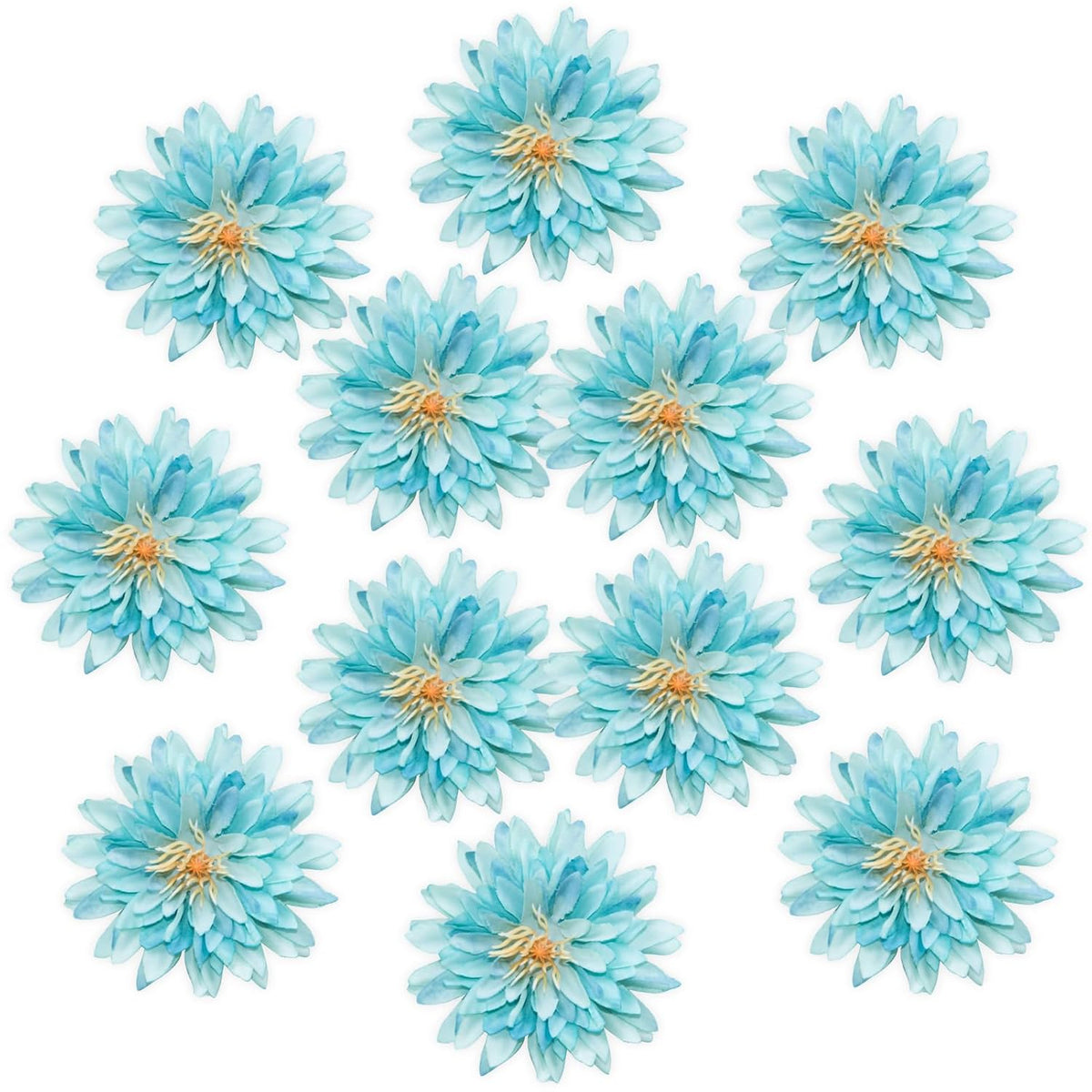 12Pcs Artificial Chrysanthemum Flowers Heads,2.95 Inch Faux Flowers For Home Decor, Stemless Fake Chrysanthemum Heads For Diy Wedding Table Garden Party Decor (Blue)