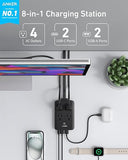 140W USB C Charging Station 6 in 1 Travel Power Strip 2 Outlets 4 USB Ports 5FT Extension Cord