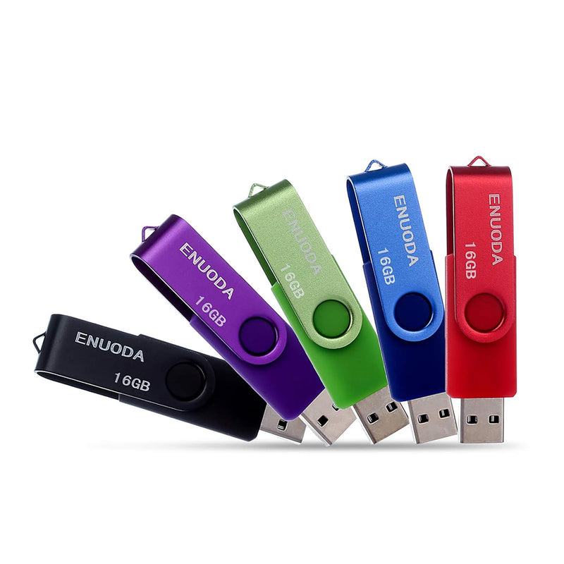 16Gb Usb Flash Drive 5 Pack 16Gb Thumb Drives Swivel Design Usb 2.0 Memory Sti