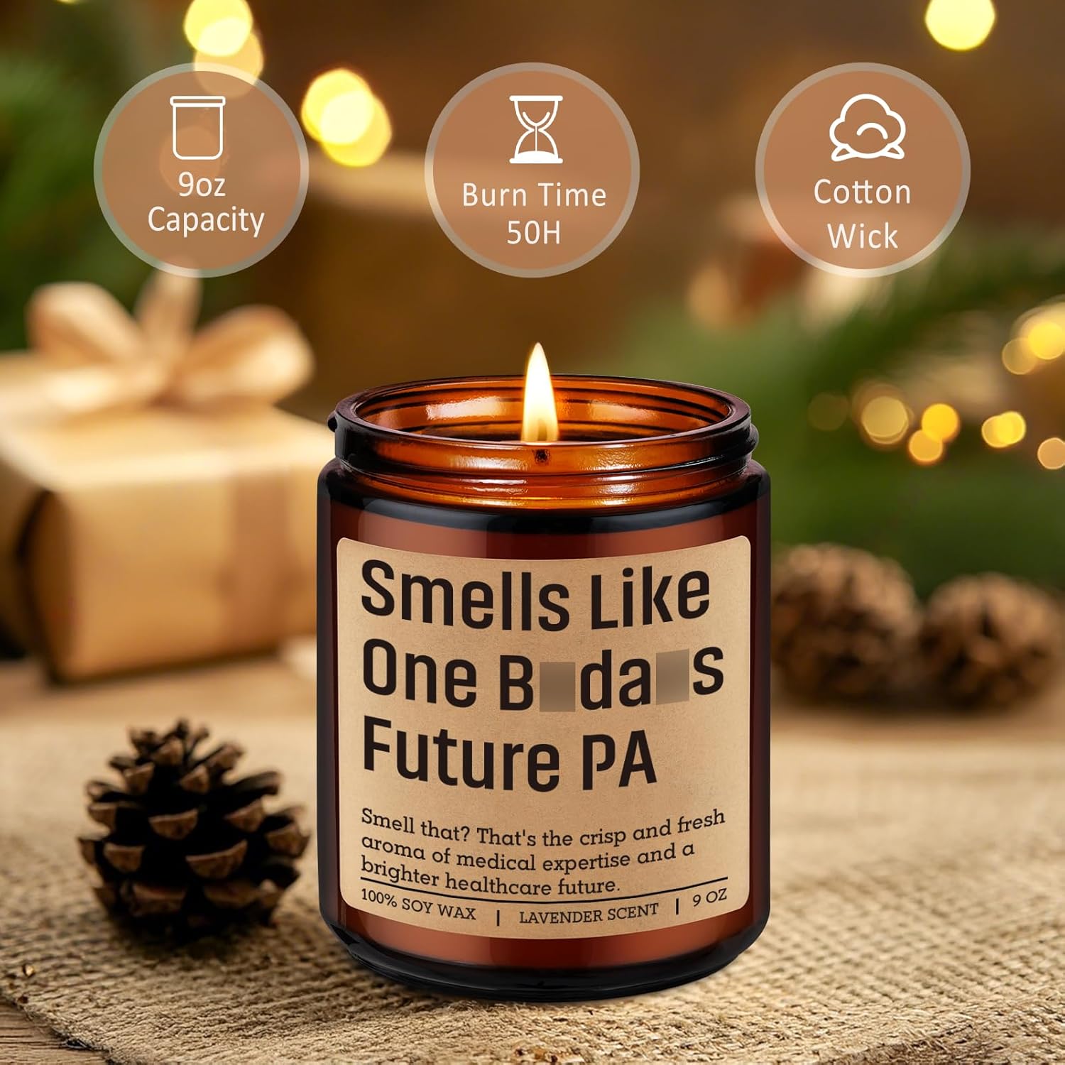 Candle, Future Physician Assistant Gifts, Pa School Essentials - Funny Pa Week, Graduation, Acceptance, White Coat Ceremony, Valentines, Birthday Present Ideas For Medical Students, Women, Men