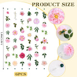 6 Pcs Artificial Flower Garland Hanging Decorations,5.9Ft Hanging Flowers For Backdrop Floral Garland With Hooks Fake Wildflower Garlands For Home Garden Spring Summer Wedding Party Arch Wall