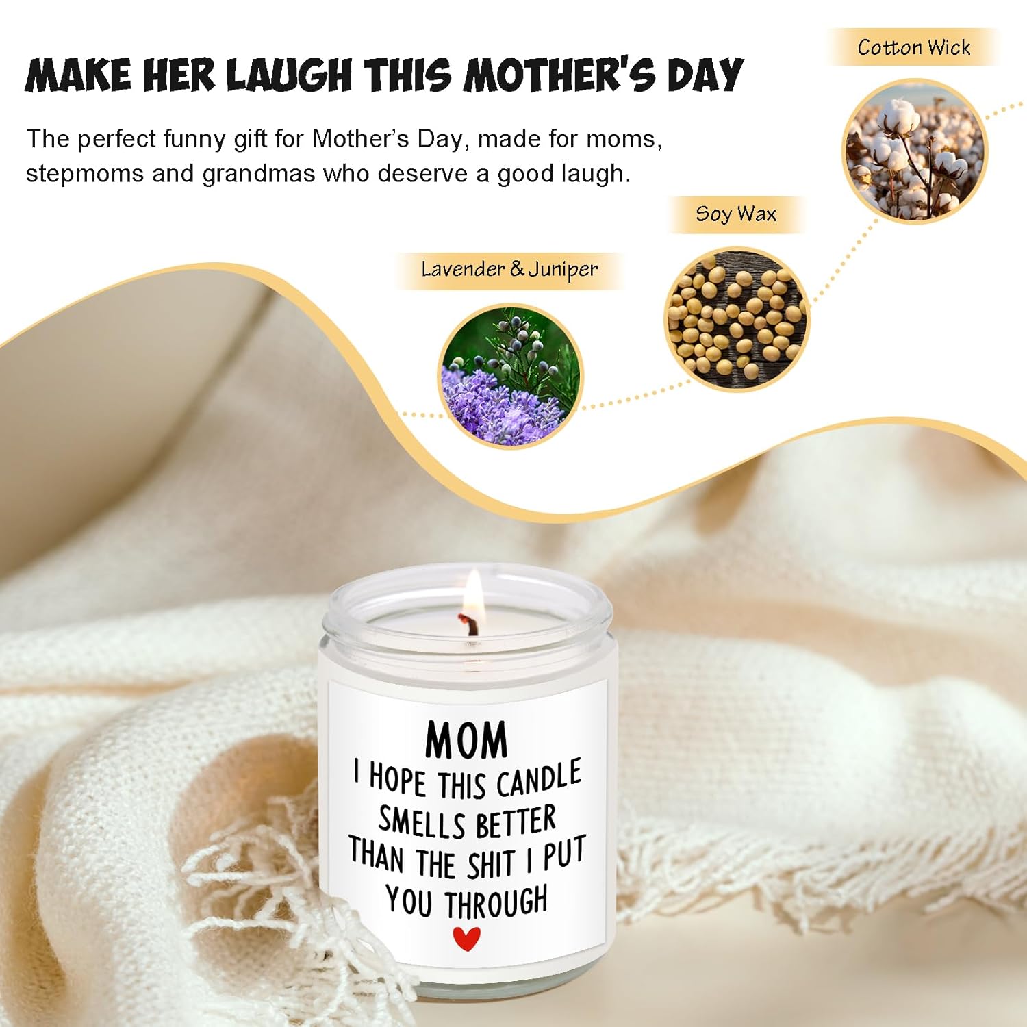 Funny Christmas Gifts For Mom Mother In Law Gifts For Women Who Have Everything, Holiday Presents Christmas Gift For Mom From Daughter Or Son, Unique Holiday Gift For Moms 2025, 100% Soy Wax Candle