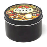 Cookies For Santa - Container Candle, 6 Oz - Made With Beeswax, Coconut And Soy - Black Tin Candle - Handmade In The Usa - (Cookies For Santa)