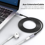 10Ft/3Meter Long 3.5Mm Extension Trrs 4-Pole Headphone Cable Male To Female Audio Cable Nylon Braided Compatible For Home/Car Stereos Smartphones Headphones Tablets Media Players And More