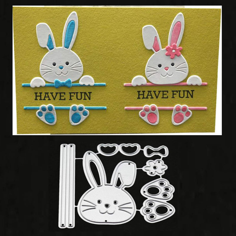 Bow Rabbit Metal Die Cuts, Easter Rabbit Bowtie Bow Cutting Dies Cut S