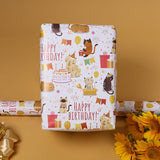 Cat Wrapping Paper 17 Inch X 10 Ft Mini Roll For Girls And Boys, Cool Cute Cats Design Kids Happy Birthday Wrapping Paper Roll Kitten Gift Wrap Paper, Suitable For Birthdays, Parties, Baby Showers