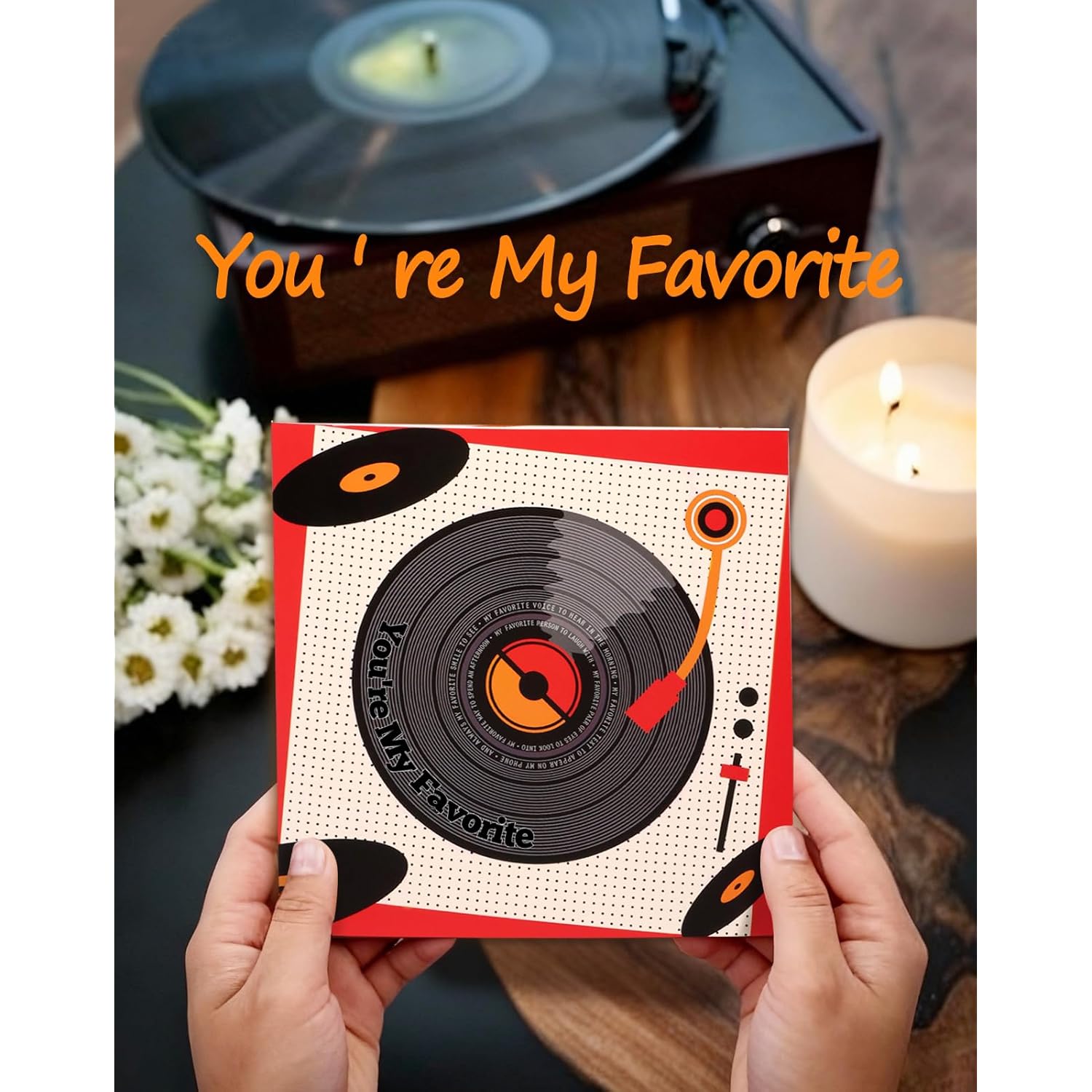 Unique Record Player Pop Up Cards - Vinyl Spins When Opened, Retro Design For Valentine'S Day Birthday Anniversary All Occasion, Romantic Love Gift For Husband Boyfriend Him Wife Girlfriend Her