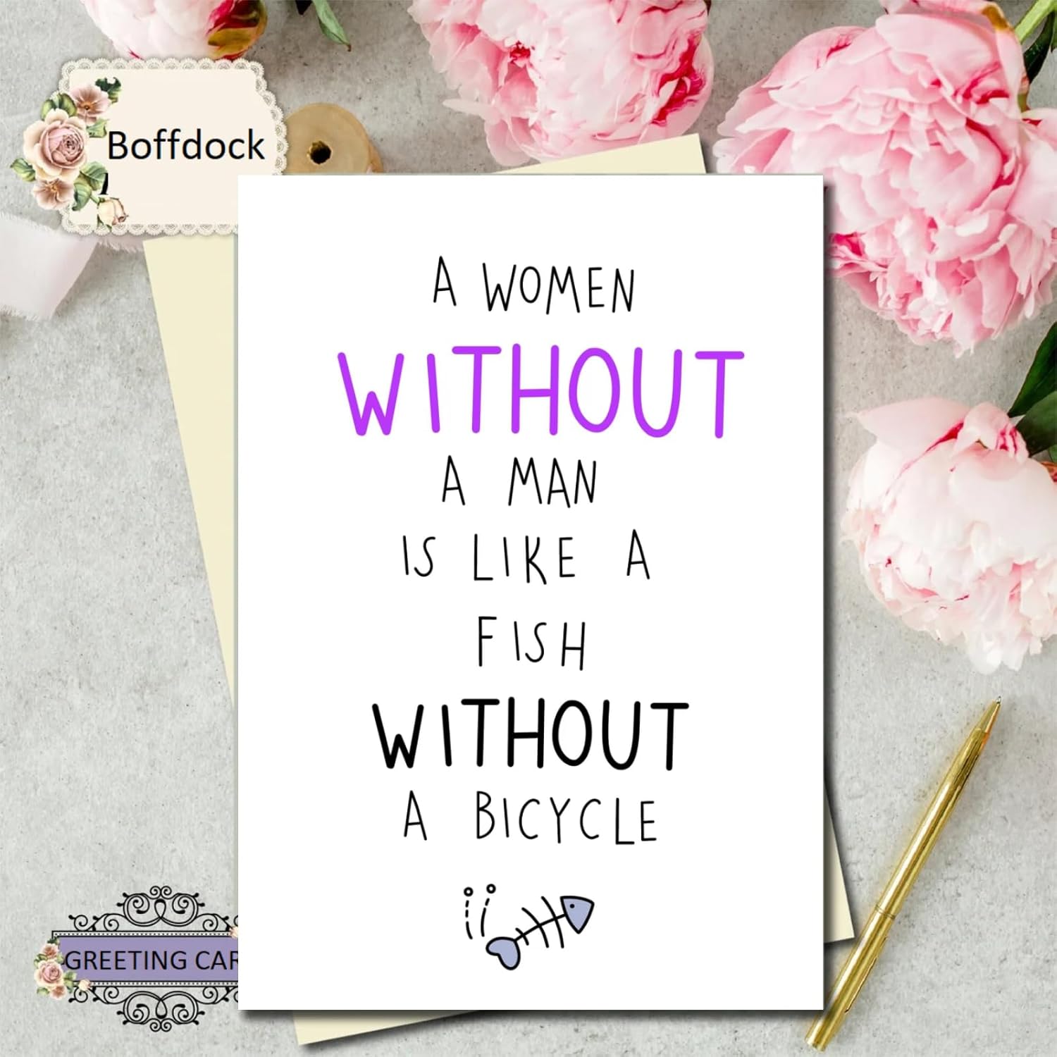 Humor Greeting Gift Card For Her-Funny Greeting Cards For Women With Kraft Envelope