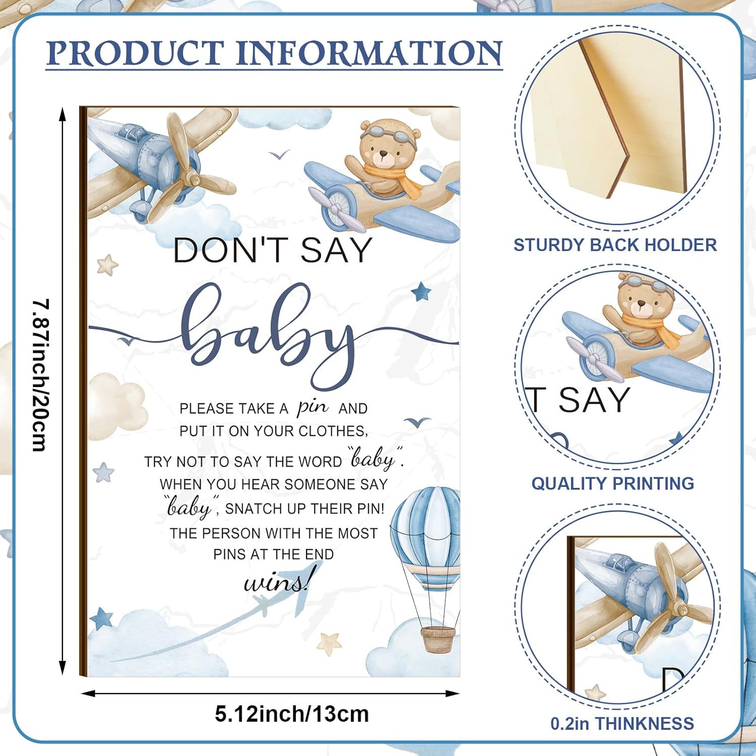 321 Airplane Baby Shower Decorations Games Supplies Little Explorer Landing Soon Baby Shower Games Don'T Say Sign For Airplane Plane Theme Gender Reveal 1St Birthday Party Decorations Supplies