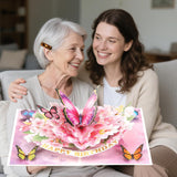 Pop-Up Butterfly Bouquet Birthday Card, 3D Pop-Up Birthday Cards For Mom, Wife, Girlfriend, Grandma, Sisters, And Daughter-In-Law