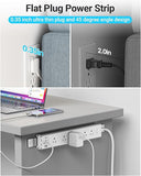 360 Degree Surge Protector Power Strip 4 Outlets 4 USB Ports 2 USB C 6FT Flat Plug Wall Mount White